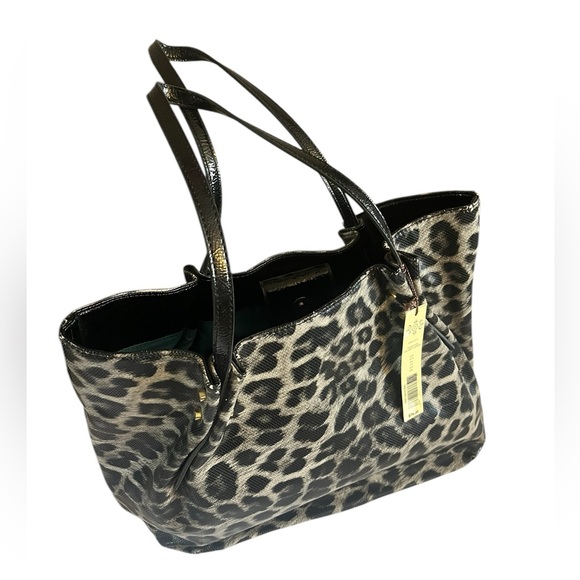 Kate Landry Large Grey Leopard Print Tote Bag - Picture 5 of 14